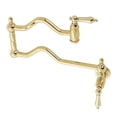 thumbnail image 1 of Kingston Brass KS2102AL Heritage Two-Handle 1-Hole Wall Mount Pot Filler Faucet in Polished Brass, 1 of 8