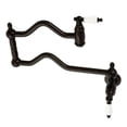 thumbnail image 1 of Kingston Brass KS2105PL Heritage Two-Handle 1-Hole Wall Mount Pot Filler Faucet in Oil Rubbed Bronze, 1 of 8