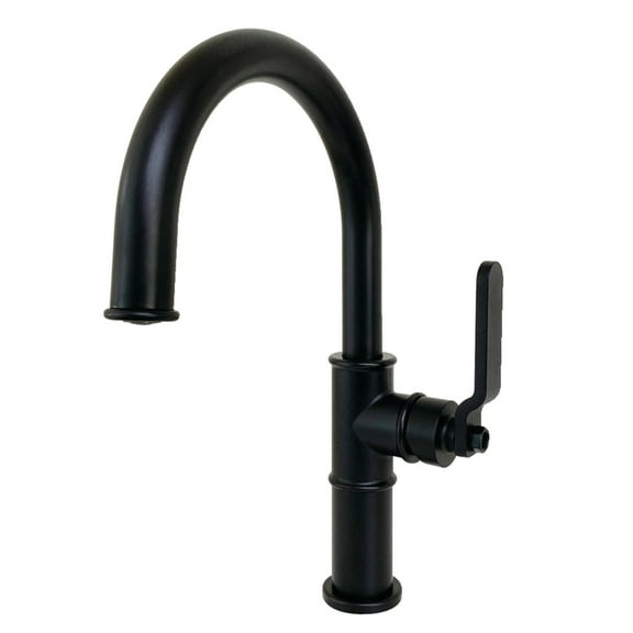 Kingston Brass KS2230KL Whitaker One-Handle Single-Hole Bathroom Faucet with Push Pop-Up Drain, Matte Black