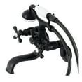 thumbnail image 1 of Kingston Brass KS226MB Kingston Wall Mount Tub Faucet with Hand Shower, Matte Black, 1 of 4