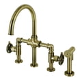 thumbnail image 1 of Kingston Brass KS2333CG Fuller 1.8 GPM Bridge Kitchen Faucet - Brass, 1 of 6