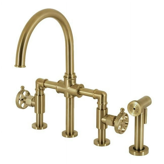 Kingston Brass Ks233.Rkx Webb 1.2 GPM Deck Mounted Single Hole Bathroom Faucet - Brass