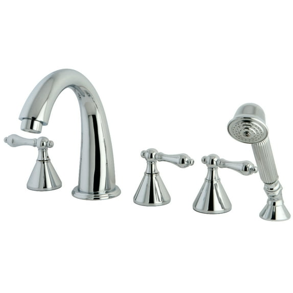 Kingston Brass KS23615AL Roman 5-Piece Roman Tub Faucet with Hand Shower, Polished Chrome