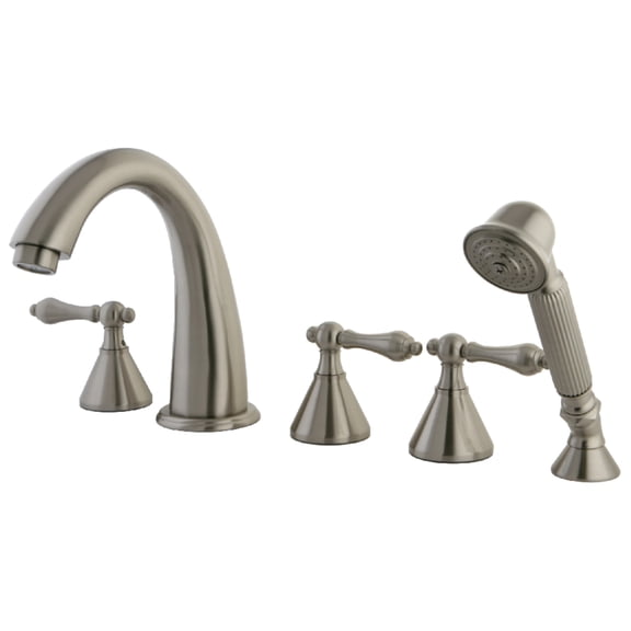Kingston Brass KS23685AL Roman 5-Piece Roman Tub Faucet with Hand Shower, Brushed Nickel