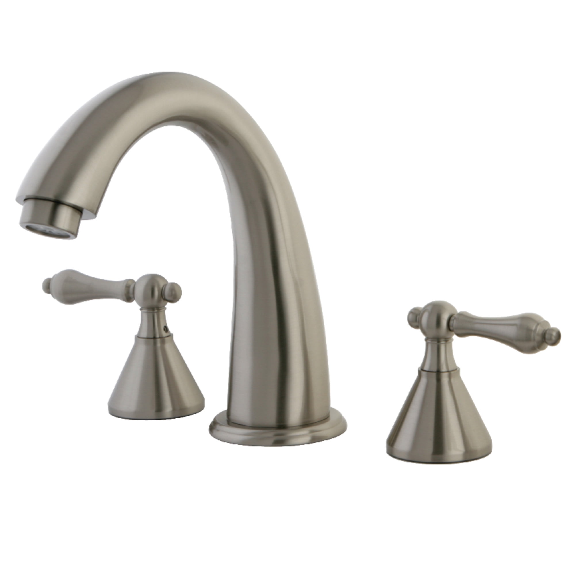 Kingston Brass KS2368AL Naples Two-Handle Deck Mount Roman Tub Faucet, Brushed Nickel