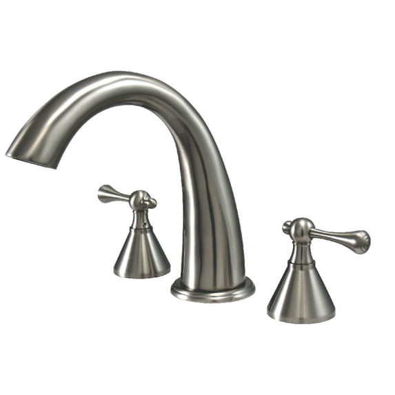 Kingston Brass KS2368BL English Country Two-Handle Deck Mount Roman Tub Faucet, Brushed Nickel