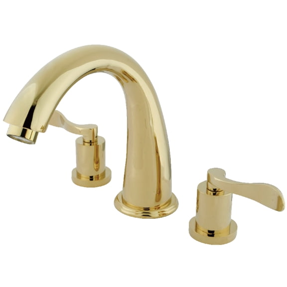Kingston Brass KS2362DFL Vintage Two-Handle Deck Mount Roman Tub Faucet, Polished Brass