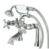 Kingston Brass KS268C Kingston 7" Center Deck-Mount Clawfoot Tub Faucet with Hand Shower, Polished Chrome