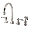thumbnail image 1 of Kingston Brass KS2798NLBS Widespread Kitchen Faucet, Brushed Nickel, 1 of 2