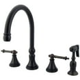 thumbnail image 1 of Kingston Brass Tuscany 8" Deck Mount Kitchen Faucet with Brass Sprayer, 1 of 4