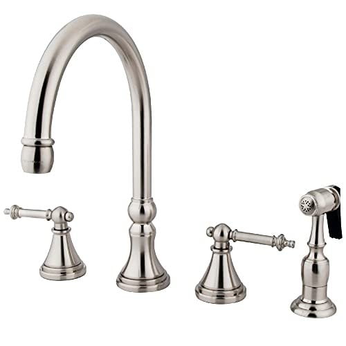 Kingston Brass Widespread Kitchen Faucets With Brushed Nickel KS2798TLBS