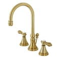 thumbnail image 1 of Kingston Brass KS2987BAL Heirloom Widespread Bathroom Faucet with Brass Pop-Up, Brushed Brass, 1 of 8