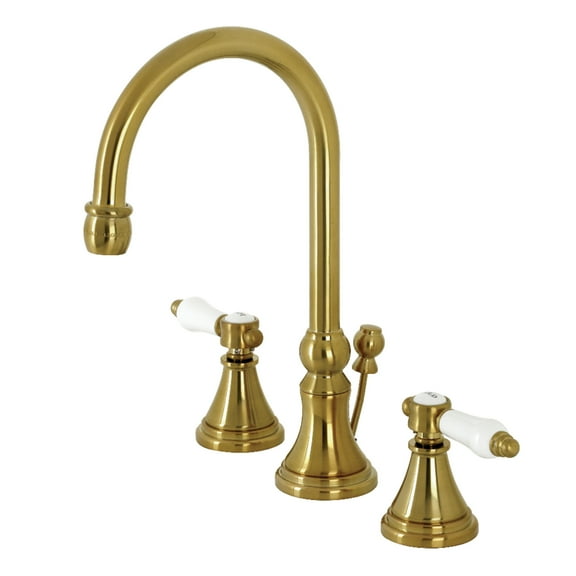 Kingston Brass KS2987BPL Bel-Air Widespread Bathroom Faucet with Brass Pop-Up, Brushed Brass