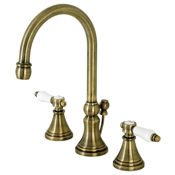 Kingston Brass KS2983BPL Bel-Air Widespread Bathroom Faucet with Brass Pop-Up, Antique Brass