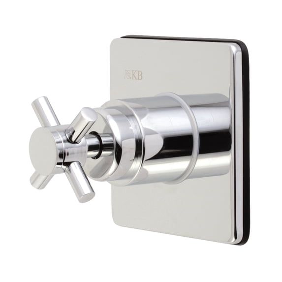 Kingston Brass KS3041DX Concord Single-Handle Three-Way Diverter Valve with Square Trim Kit in Polished Chrome