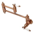 thumbnail image 1 of Kingston Brass KS310BPLAC Bel-Air Wall Mount Pot Filler Faucet, Antique Copper, 1 of 8