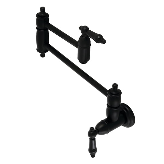 Kingston Brass KS3100PKL Duchess Wall Mount Pot Filler Faucet, Matte Black