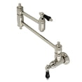 thumbnail image 1 of Kingston Brass KS3106PKL Duchess Wall Mount Pot Filler Faucet, Polished Nickel, 1 of 8
