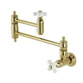 thumbnail image 1 of Kingston Brass KS3102PX Restoration Wall Mount Pot Filler Faucet, Polished Brass, 1 of 8