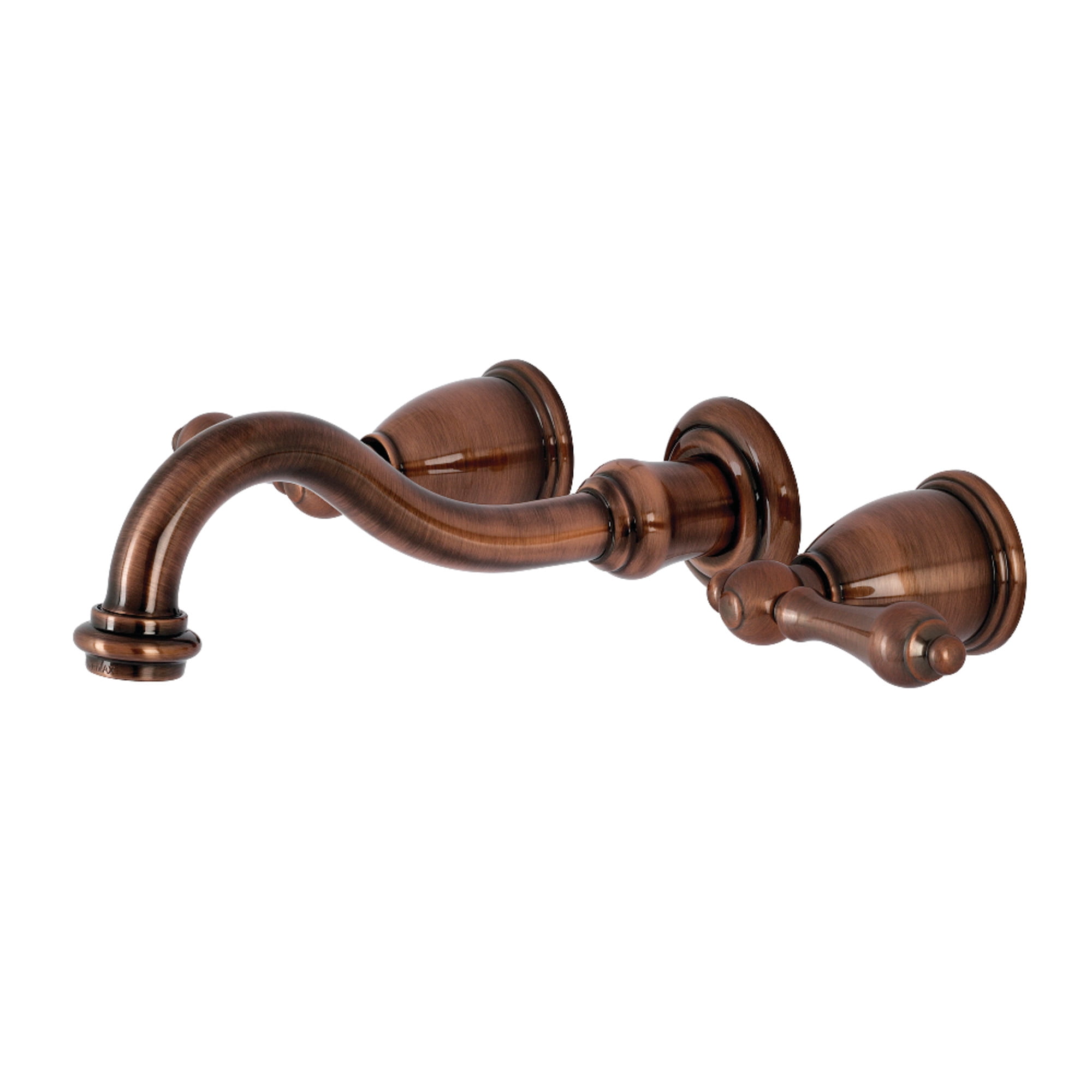 Kingston Brass KS312ALAC Vintage Double-Handle Wall Mount Bathroom Faucet, Antique Copper