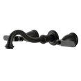 thumbnail image 1 of Kingston Brass KS3120KL Whitaker Double-Handle Wall Mount Bathroom Faucet, Matte Black, 1 of 8