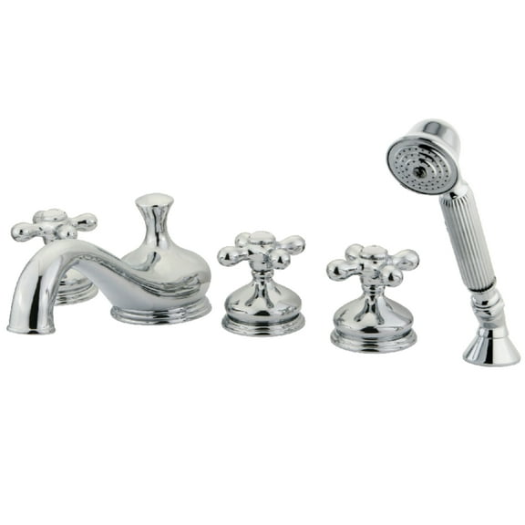 Kingston Brass KS33315AX Milano 5-Piece Roman Tub Faucet with Hand Shower, Polished Chrome