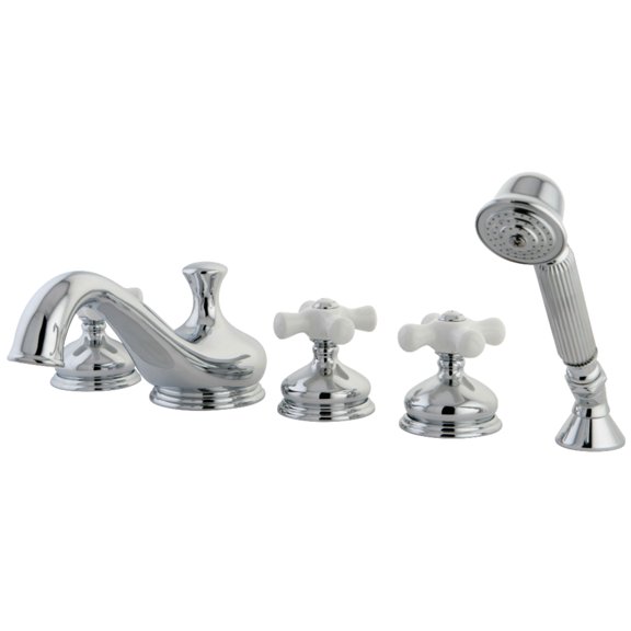 Kingston Brass KS33315PX 5-Piece Roman Tub Faucet with Hand Shower, Polished Chrome