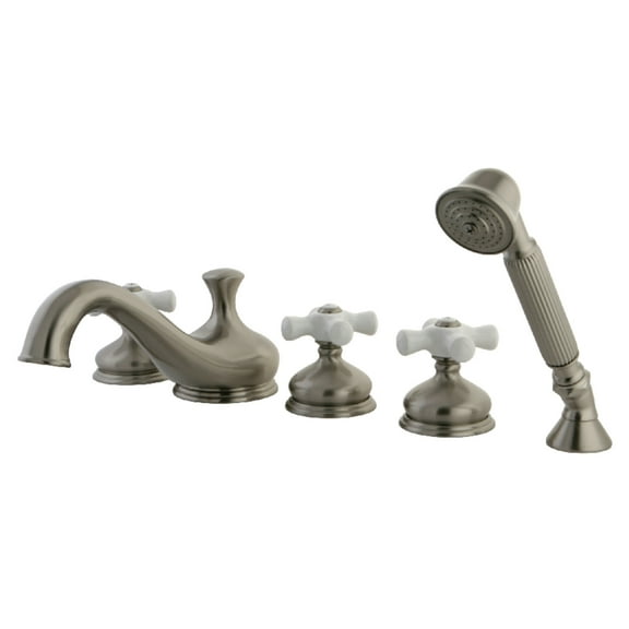 Kingston Brass KS33385PX  5-Piece Roman Tub Faucet with Hand Shower, Brushed Nickel