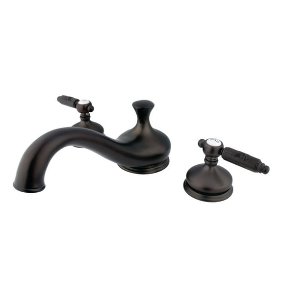 Kingston Brass KS3335GL Georgian Two-Handle Deck Mount Roman Tub Faucet, Oil Rubbed Bronze