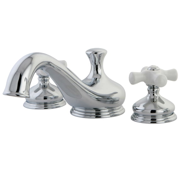 Kingston Brass KS3331PX Heritage Two-Handle Deck Mount Roman Tub Faucet, Polished Chrome