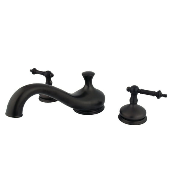 Kingston Brass KS3335TL Templeton Two-Handle Deck Mount Roman Tub Faucet, Oil Rubbed Bronze