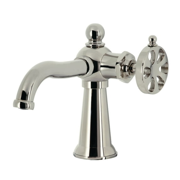 Kingston Brass KS3546RX Belknap One-Handle Single-Hole Bathroom Faucet with Push Pop-Up Drain, Polished Nickel
