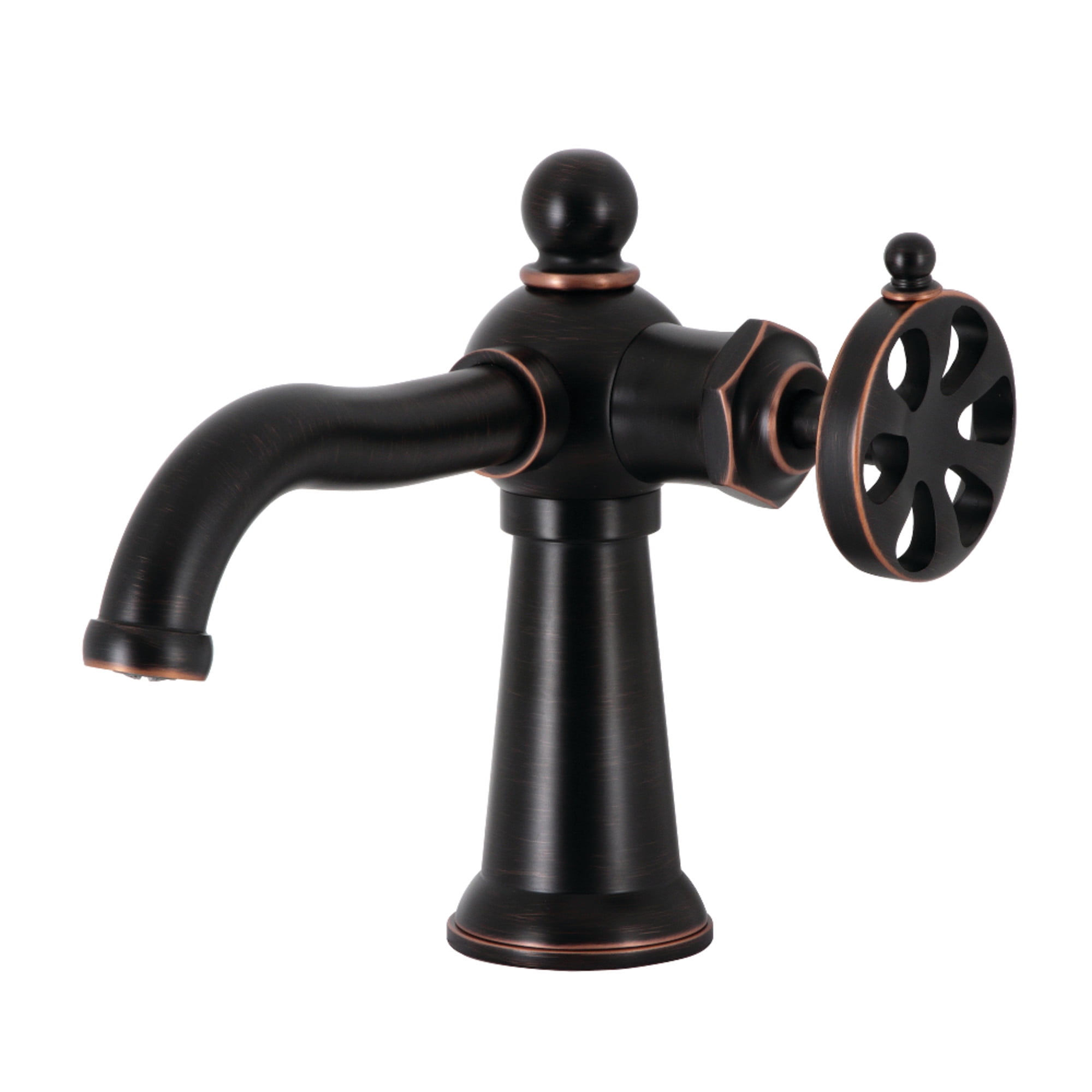 Kingston Brass KS354RXNB Belknap One-Handle Single-Hole Bathroom Faucet with Push Pop-Up Drain, Naples Bronze