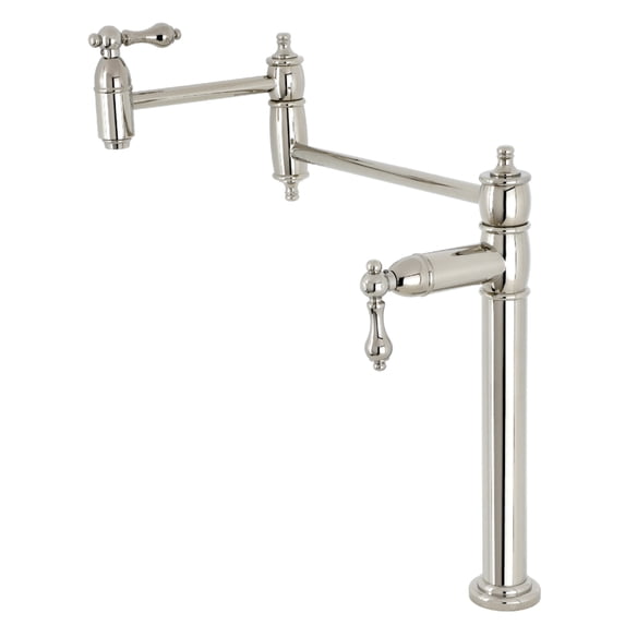 Kingston Brass KS3706AL Restoration Deck Mount Pot Filler Faucet, Polished Nickel