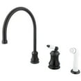 thumbnail image 1 of Kingston Brass Single Handle Widespread Kitchen Faucet with Non-Metallic Sprayer, 1 of 3