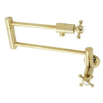 Kingston Brass KS4102BX Metropolitan Two-Handle 1-Hole Wall Mount Pot Filler Faucet in Polished Brass