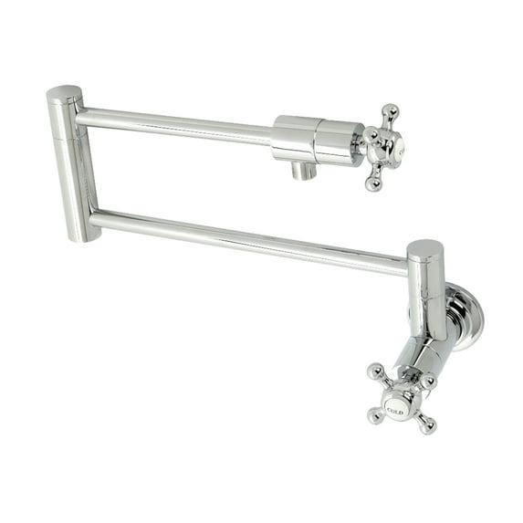 Kingston Brass KS4101BX Metropolitan Two-Handle 1-Hole Wall Mount Pot Filler Faucet in Polished Chrome