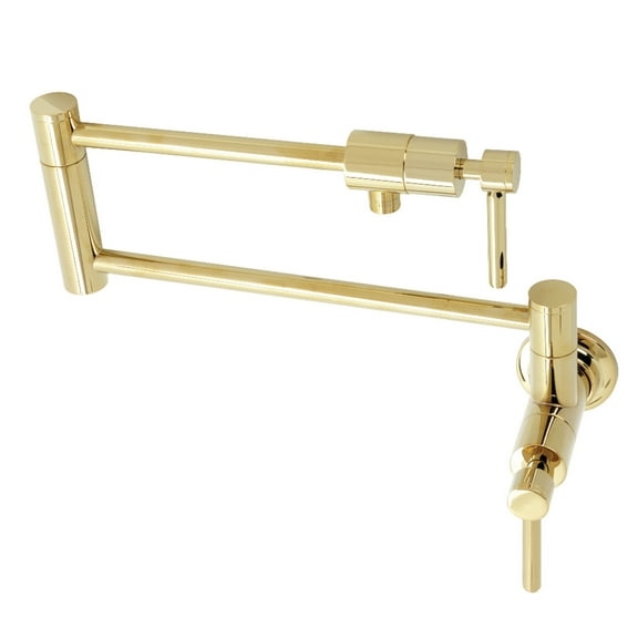 Kingston Brass KS4102DL Concord Two-Handle 1-Hole Wall Mount Pot Filler Faucet in Polished Brass