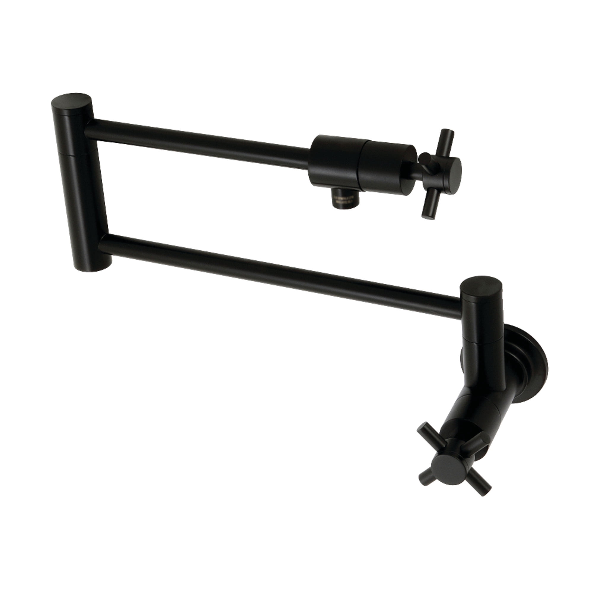 Kingston Brass KS4100DX Concord Two-Handle 1-Hole Wall Mount Pot Filler Faucet in Matte Black