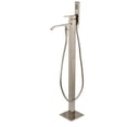thumbnail image 1 of Kingston Brass KS4136QLL Executive Freestanding Tub Faucet with Hand Shower, Polished Nickel, 1 of 8