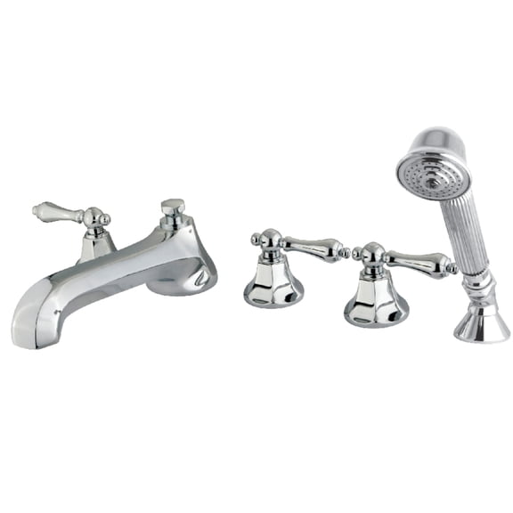 Kingston Brass KS43015AL Metropolitan 5-Piece Roman Tub Faucet with Hand Shower, Polished Chrome