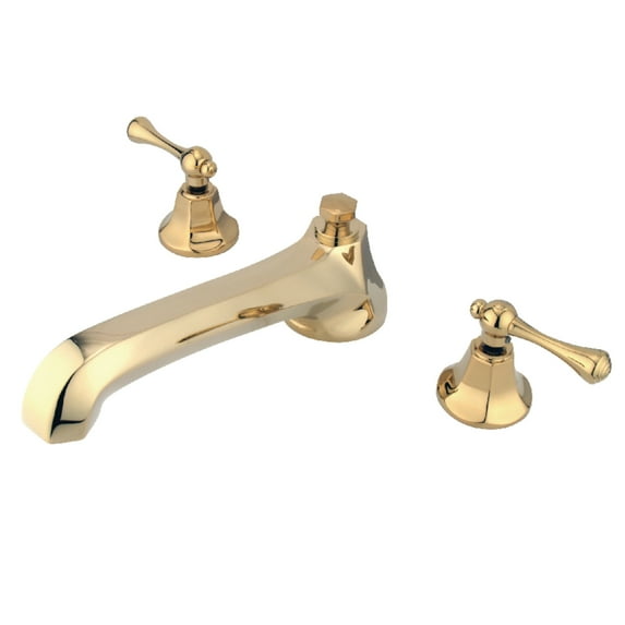 Kingston Brass KS4302BL Vintage Two-Handle Deck Mount Roman Tub Faucet, Polished Brass