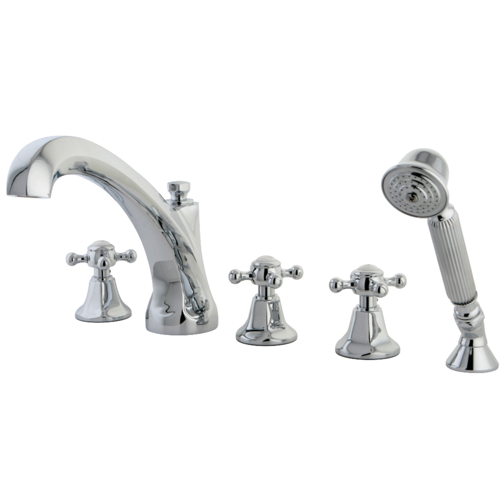 Kingston Brass KS43215BX Metropolitan 5-Piece Roman Tub Faucet with Hand Shower, Polished Chrome