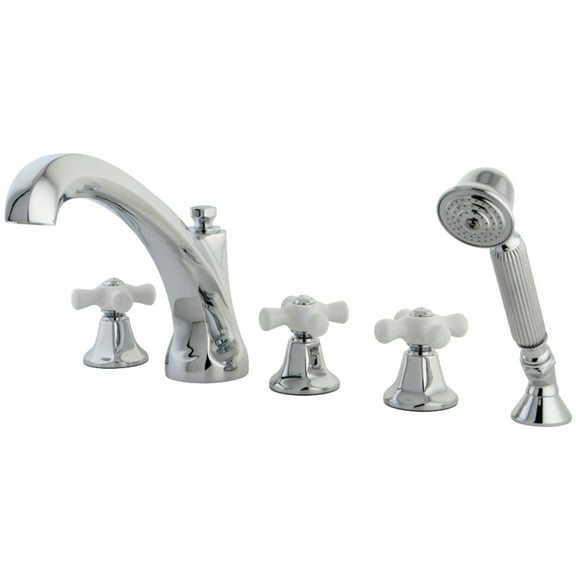 Kingston Brass KS43215PX  5-Piece Roman Tub Faucet with Hand Shower, Polished Chrome