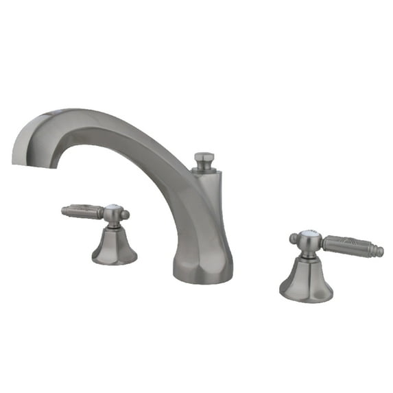 Kingston Brass KS4328GL Georgian Two-Handle Deck Mount Roman Tub Faucet, Brushed Nickel