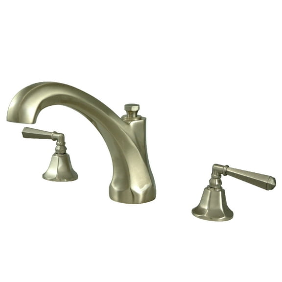 Kingston Brass KS4328HL Roman Two-Handle Deck Mount Roman Tub Faucet, Brushed Nickel