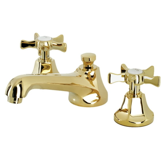 Kingston Brass KS4462NX Hamilton Widespread Bathroom Faucet with Brass Pop-Up, Polished Brass