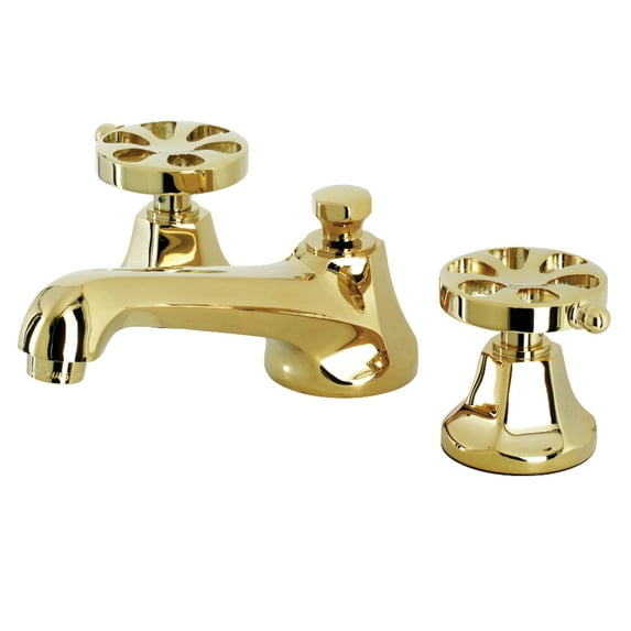 Kingston Brass KS4462RX Belknap Widespread Bathroom Faucet with Brass Pop-Up, Polished Brass