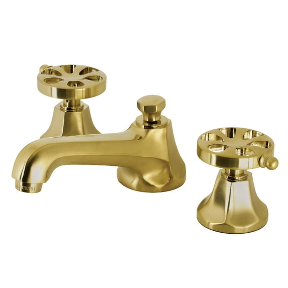 Kingston Brass KS4467RX Belknap Widespread Bathroom Faucet with Brass Pop-Up, Brushed Brass