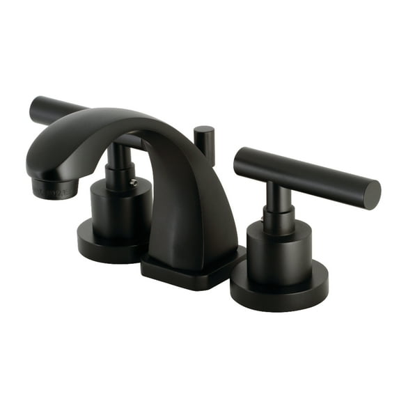 Kingston Brass KS4940CML Manhattan Widespread Bathroom Faucet with Brass Pop-Up, Matte Black